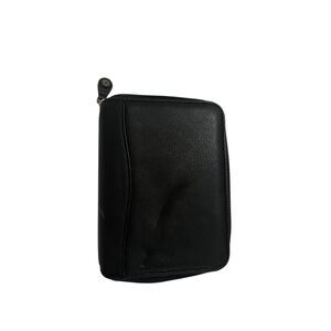 New Franklin Covey black leather zip around binder 6 rings sz 5.5” x 7.5”